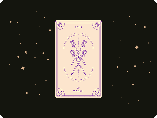 Upright Four of Wands by Ceerly