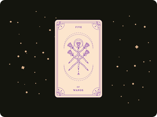 Upright Five of Wands by Ceerly