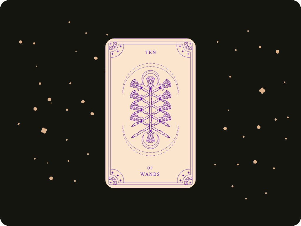 Upright Ten of Wands by Ceerly