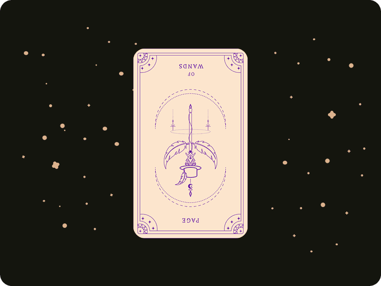 Reversed Page of Wands by Ceerly