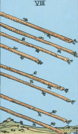 Oito de Paus Significado de Carta de Tarô