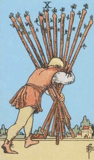 Dez de Paus Significado de Carta de Tarô