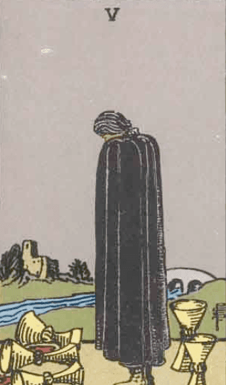 Cinco de Copas Significado de Carta de Tarô