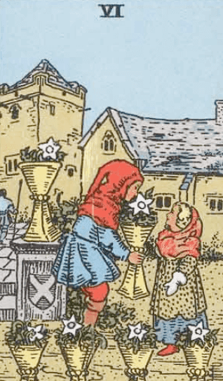 Seis de Copas Significado de Carta de Tarô