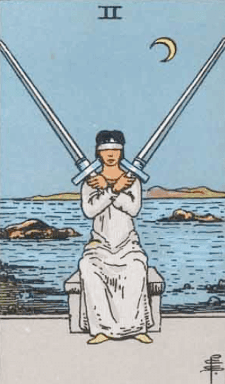 Dois de Espadas Significado de Carta de Tarô