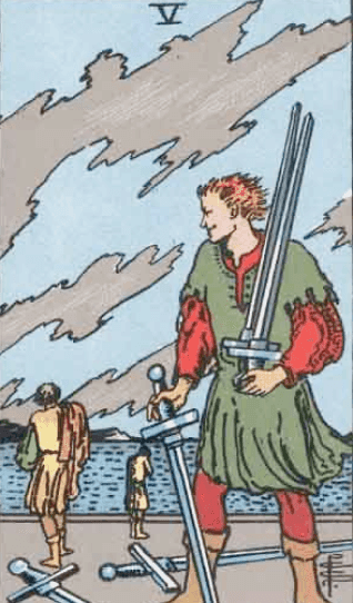 Cinco de Espadas Significado de Carta de Tarô