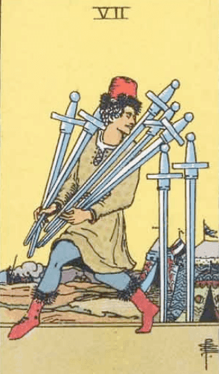 Sete de Espadas Significado de Carta de Tarô