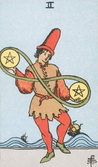 Dois de Ouros Significado de Carta de Tarô