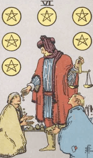 Seis de Ouros Significado de Carta de Tarô