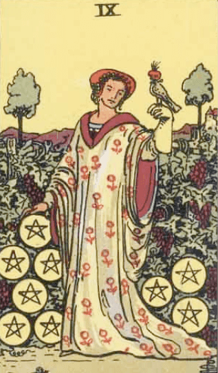 Nove de Ouros Significado de Carta de Tarô