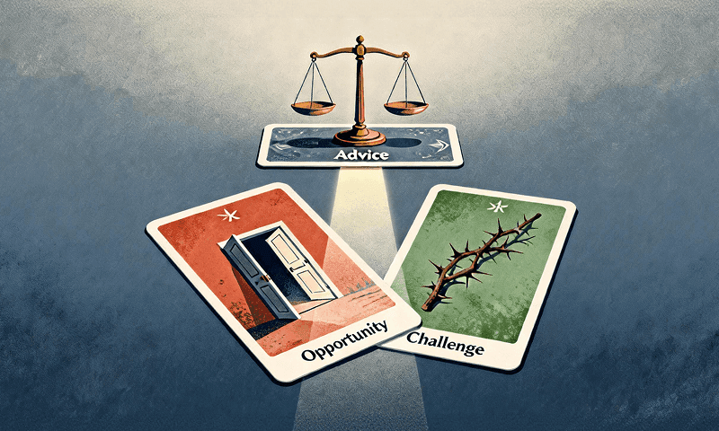 Leitura de Tiragem de Tarô de 3 Cartas Gratuita Oportunidade Desafio Conselho