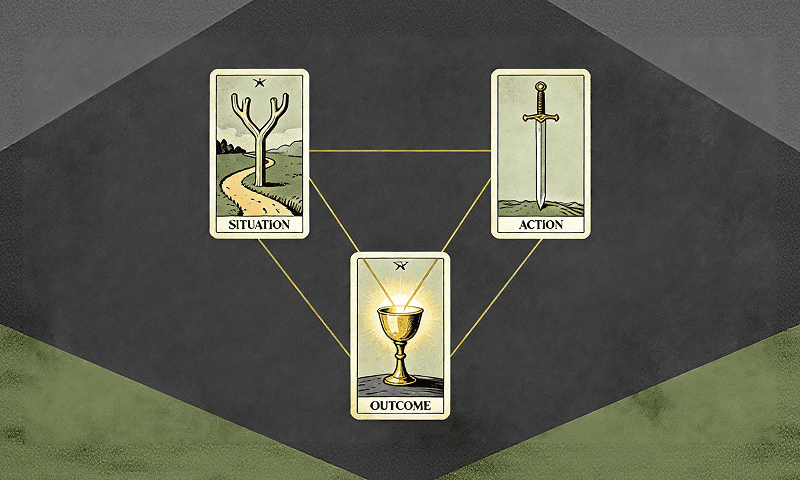 Tiragem de Tarô de 3 Cartas Gratuita Situação Ação Resultado